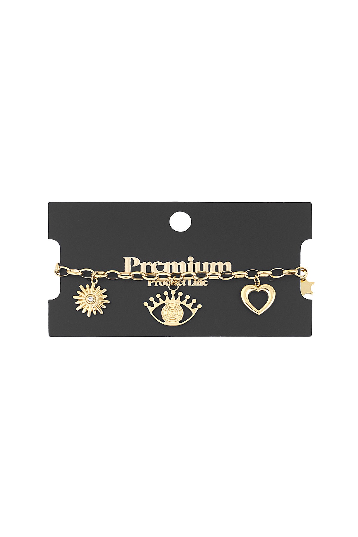 Goud & Zilver Lunara Charm Statement Armband RVS Goud & Zilver – gedragen op model | Tudor Gems