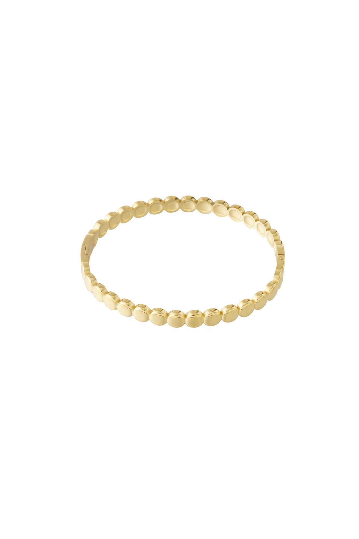 Goud & Zilver Circled Beads Bangle RVS Goud & Zilver – productfoto | Tudor Gems