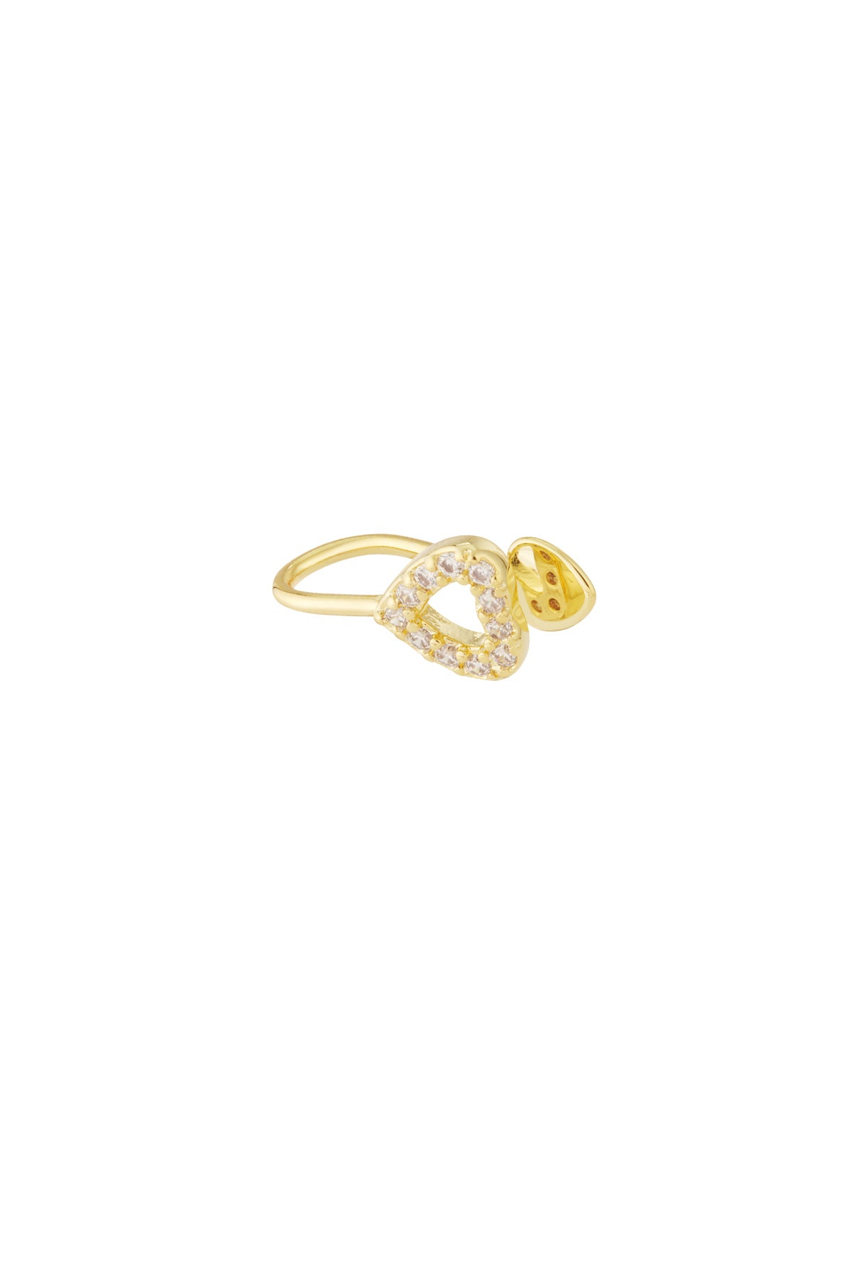 Goud & Zilver Amora Hart Ear Cuff RVS Goud & Zilver – productfoto | Tudor Gems