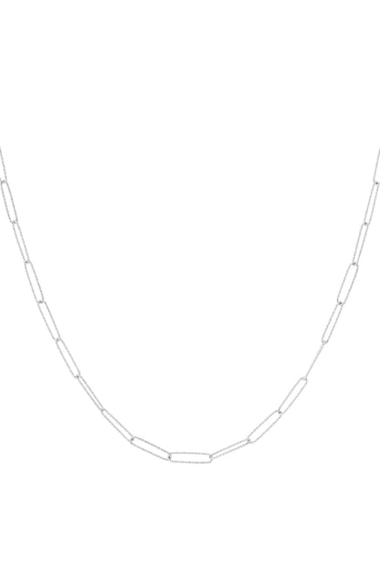 Goud & Zilver Solara Paperclip Ketting RVS Goud & Zilver – lifestyle shot | Tudor Gems