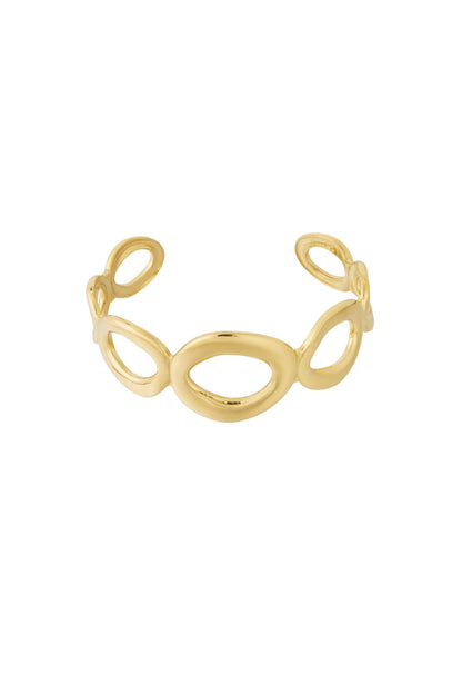 Goud RVS Cuff Hoop Armband Goud – Open Statement Design – productfoto | Tudor Gems