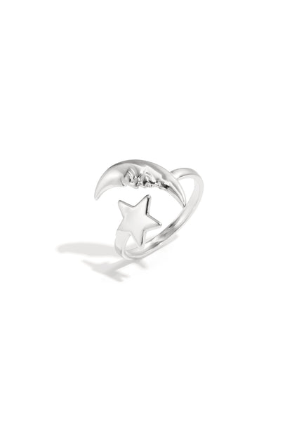 Goud & Zilver Lunara Star Moon Ring RVS Goud & Zilver – lifestyle shot | Tudor Gems