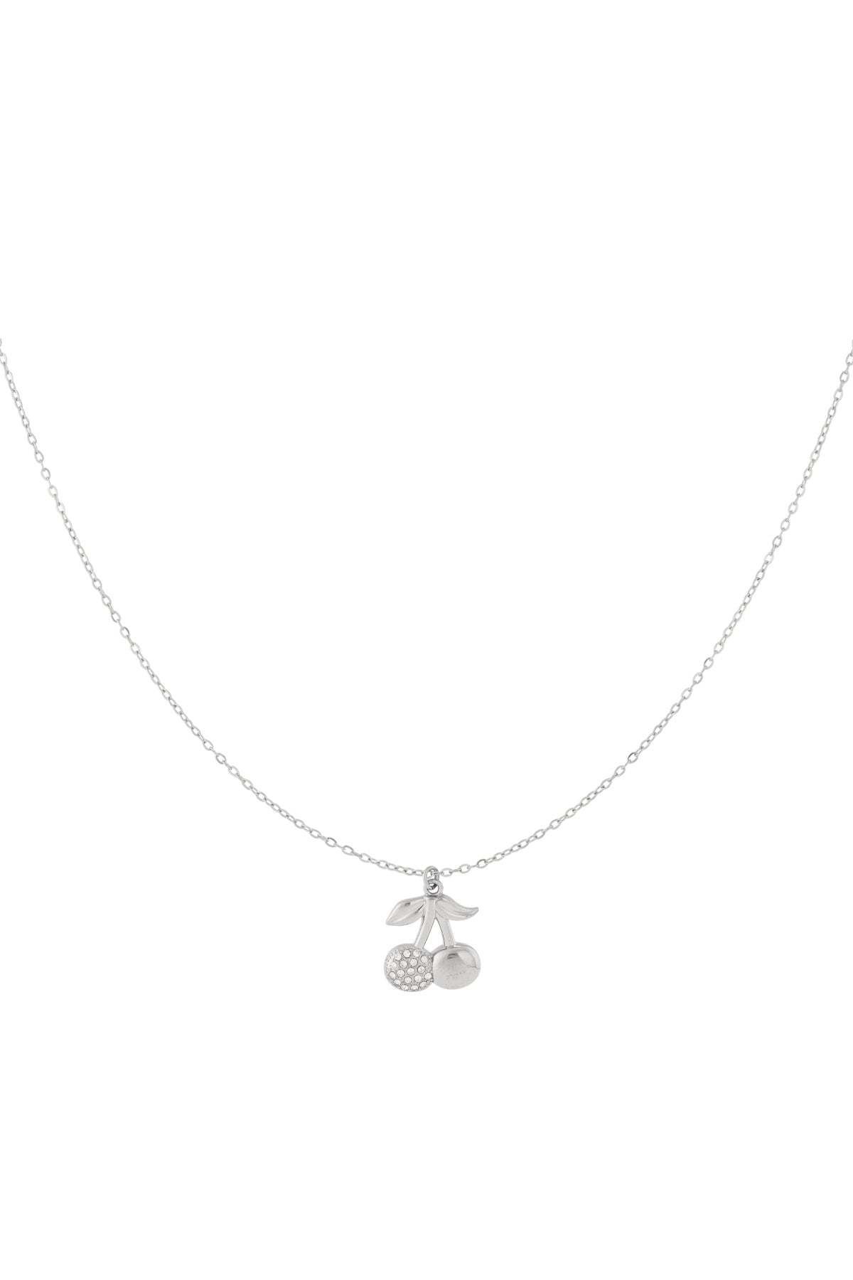 Goud & Zilver Luna Cherry Sparkle Ketting RVS Goud & Zilver – gedragen op model | Tudor Gems