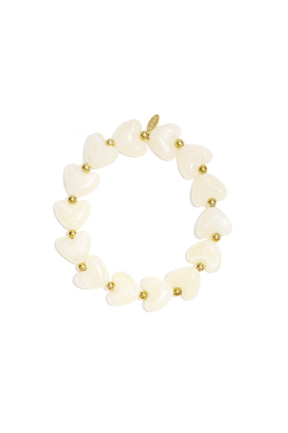 Goud & Roze Sweet Pulse Heart Bracelet – Kralen Hart Armband RVS Goud & Kleuren – foto 18 | Tudor Gems