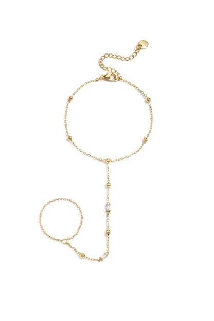 Neva Baguette Handchain van roestvrij staal in goud en zilver | Tudor Gems