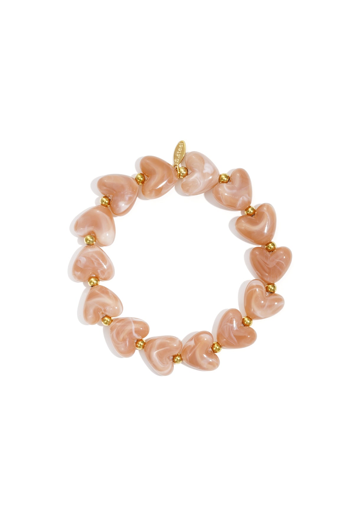 Goud & Roze Sweet Pulse Heart Bracelet – Kralen Hart Armband RVS Goud & Kleuren – foto 16 | Tudor Gems