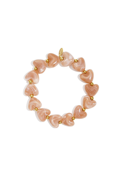 Goud & Roze Sweet Pulse Heart Bracelet – Kralen Hart Armband RVS Goud & Kleuren – foto 16 | Tudor Gems