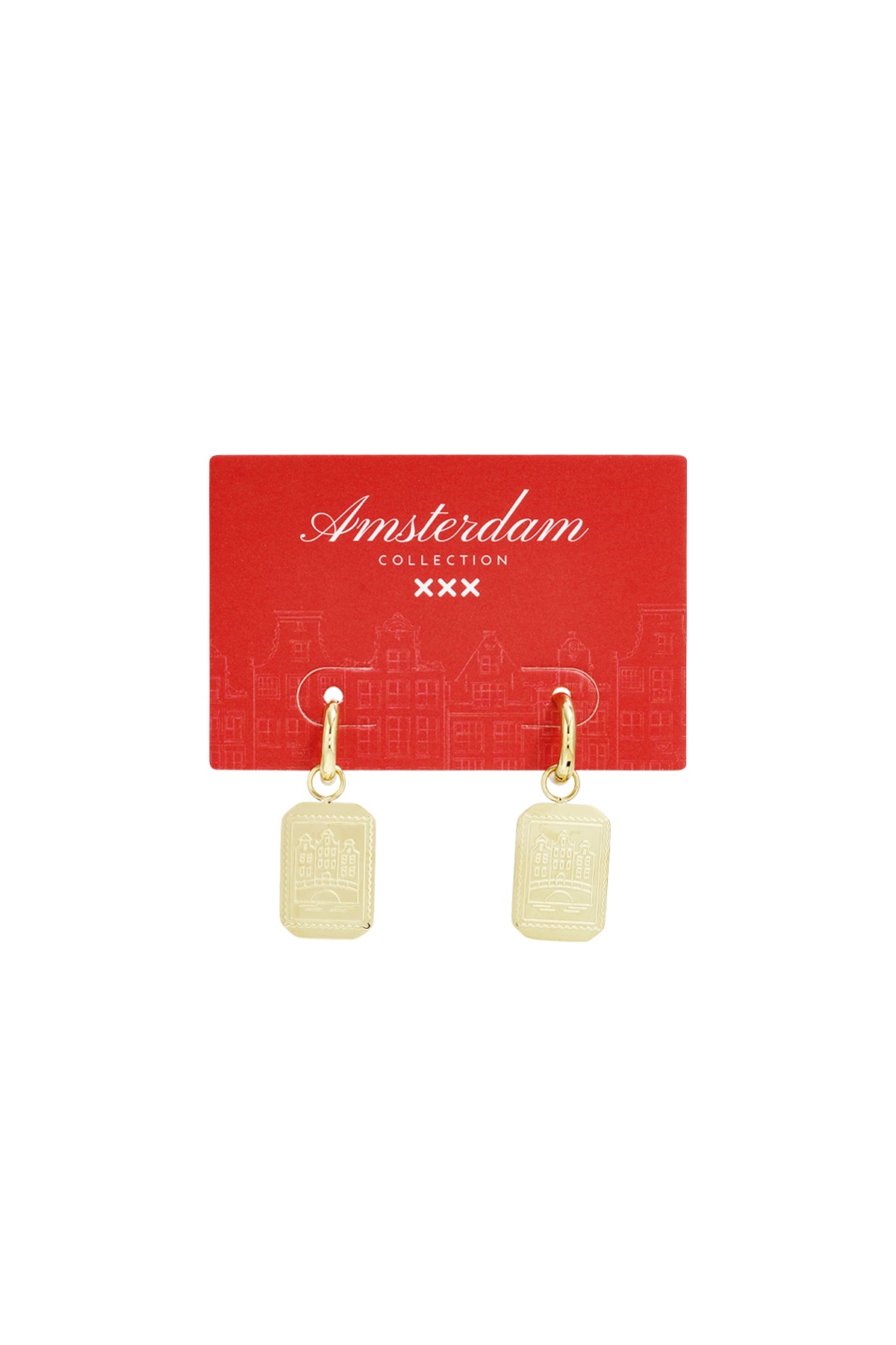 Goud & Zilver Amsterdam Canal Charm Oorbellen RVS Goud & Zilver – foto 6 | Tudor Gems