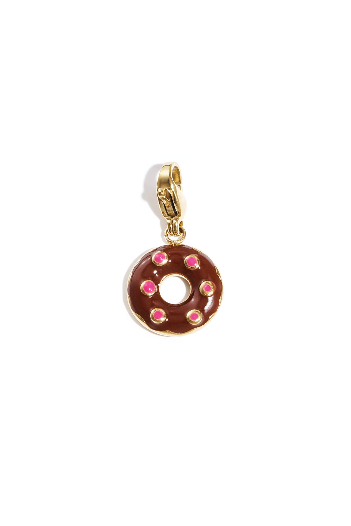 Luxe Donut Charm RVS Bruin Rozerood Goud & Zilver Bruin — RVS Waterproof Nikkelvrij | Tudor Gems