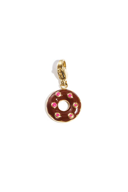 Luxe Donut Charm RVS Bruin Rozerood Goud & Zilver Bruin — RVS Waterproof Nikkelvrij | Tudor Gems