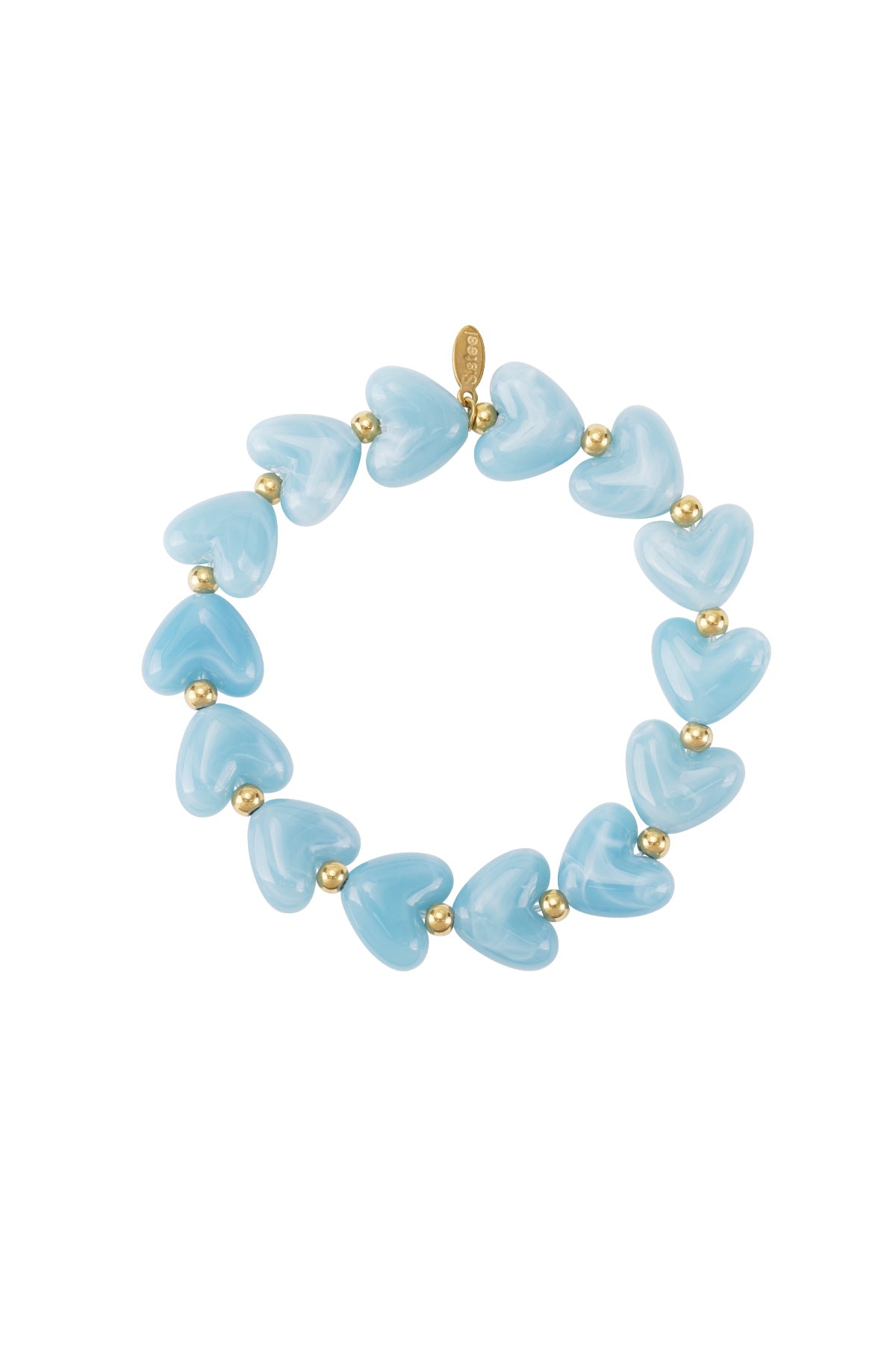 Goud & Roze Sweet Pulse Heart Bracelet – Kralen Hart Armband RVS Goud & Kleuren – foto 6 | Tudor Gems