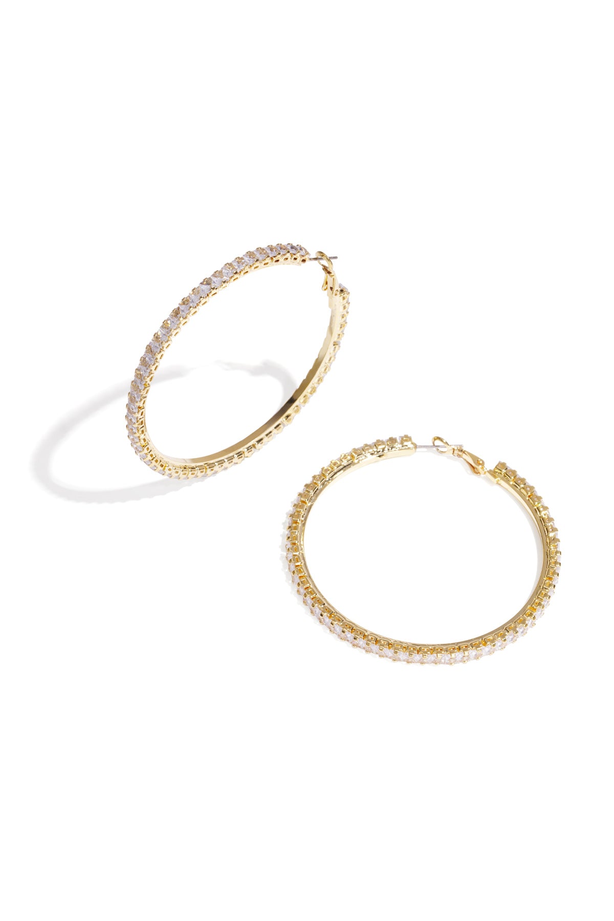 Goud & Zilver Valeria Crystal Hoop Oorbellen RVS Goud & Zilver – productfoto | Tudor Gems
