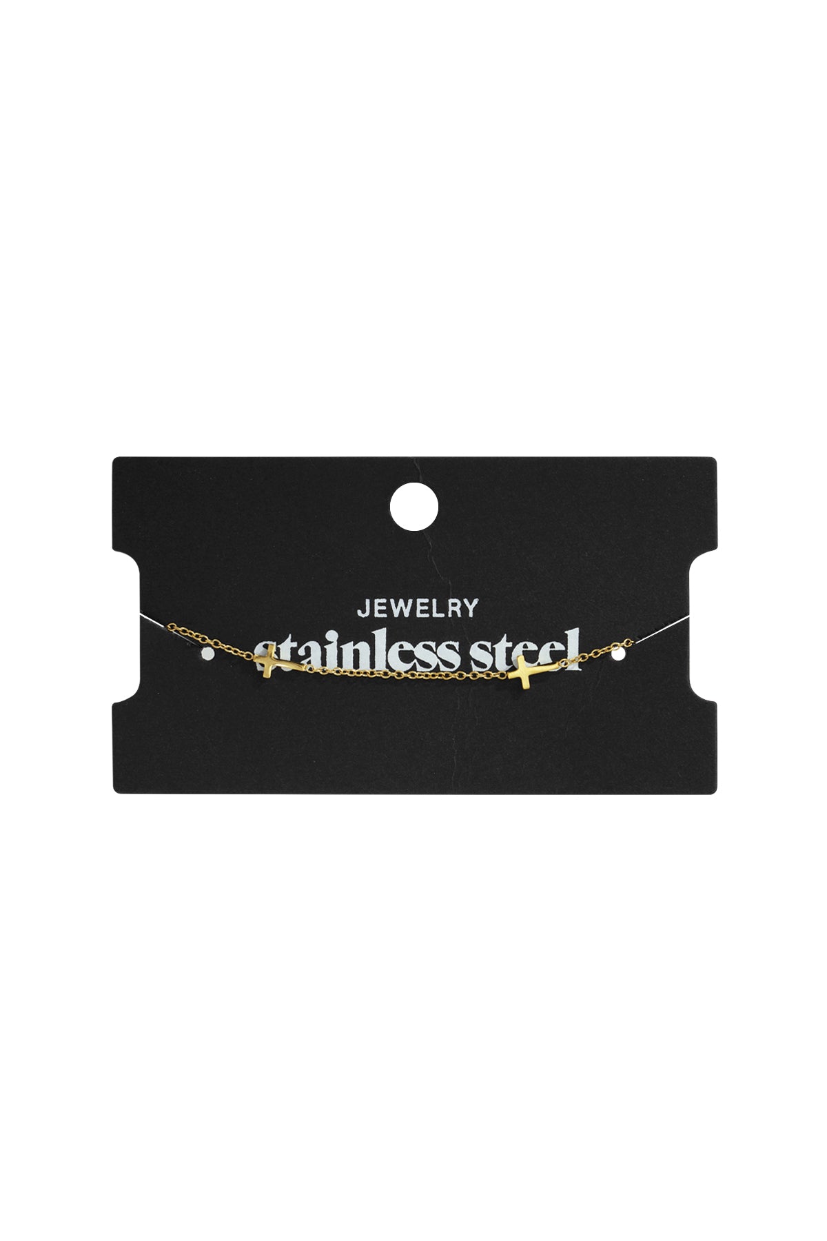 Kruisjes armband RVS goud op verpakkingskaart Jewelry Stainless Steel — Tudor Gems