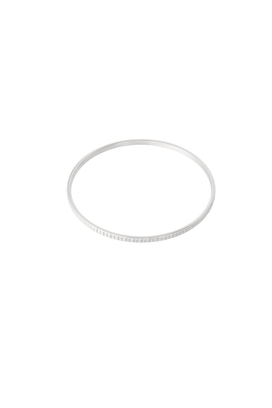 Goud & Zilver Valeria Geo Texture Bangle RVS Goud & Zilver – detail close-up | Tudor Gems