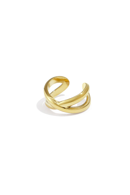 Jade Crossover Ear Cuff RVS Goud – productfoto | Tudor Gems