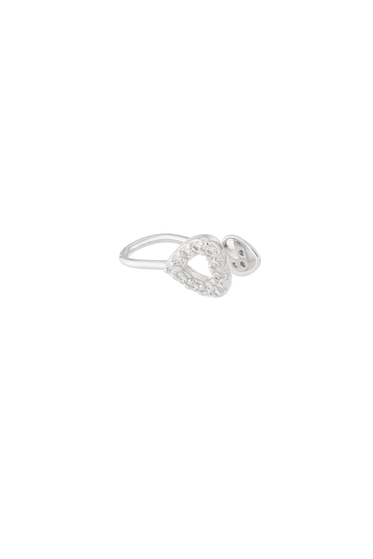 Goud & Zilver Amora Hart Ear Cuff RVS Goud & Zilver – gedragen op model | Tudor Gems