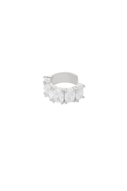 Goud & Zilver Glamour Shine Ear Cuff Zirkonia (Goud & Zilver) RVS – gedragen op model | Tudor Gems