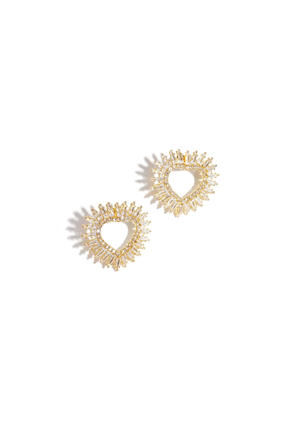 Goud & Zilver Hart Oorbellen RVS Goud & Zilver – Luxe Zircon Studs – productfoto | Tudor Gems