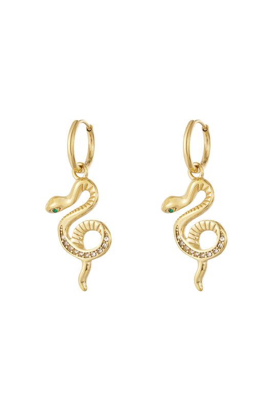 Goud & Zilver Serpentina Snake Hoop Oorbellen RVS Goud & Zilver – productfoto | Tudor Gems