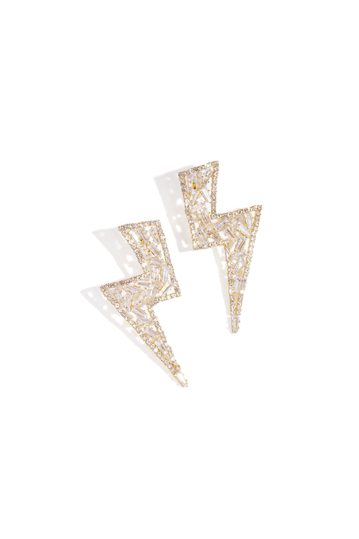 Goud & Zilver Stormflash Lightning Studs – Bliksem Oorbellen RVS Goud & Zilver – productfoto | Tudor Gems