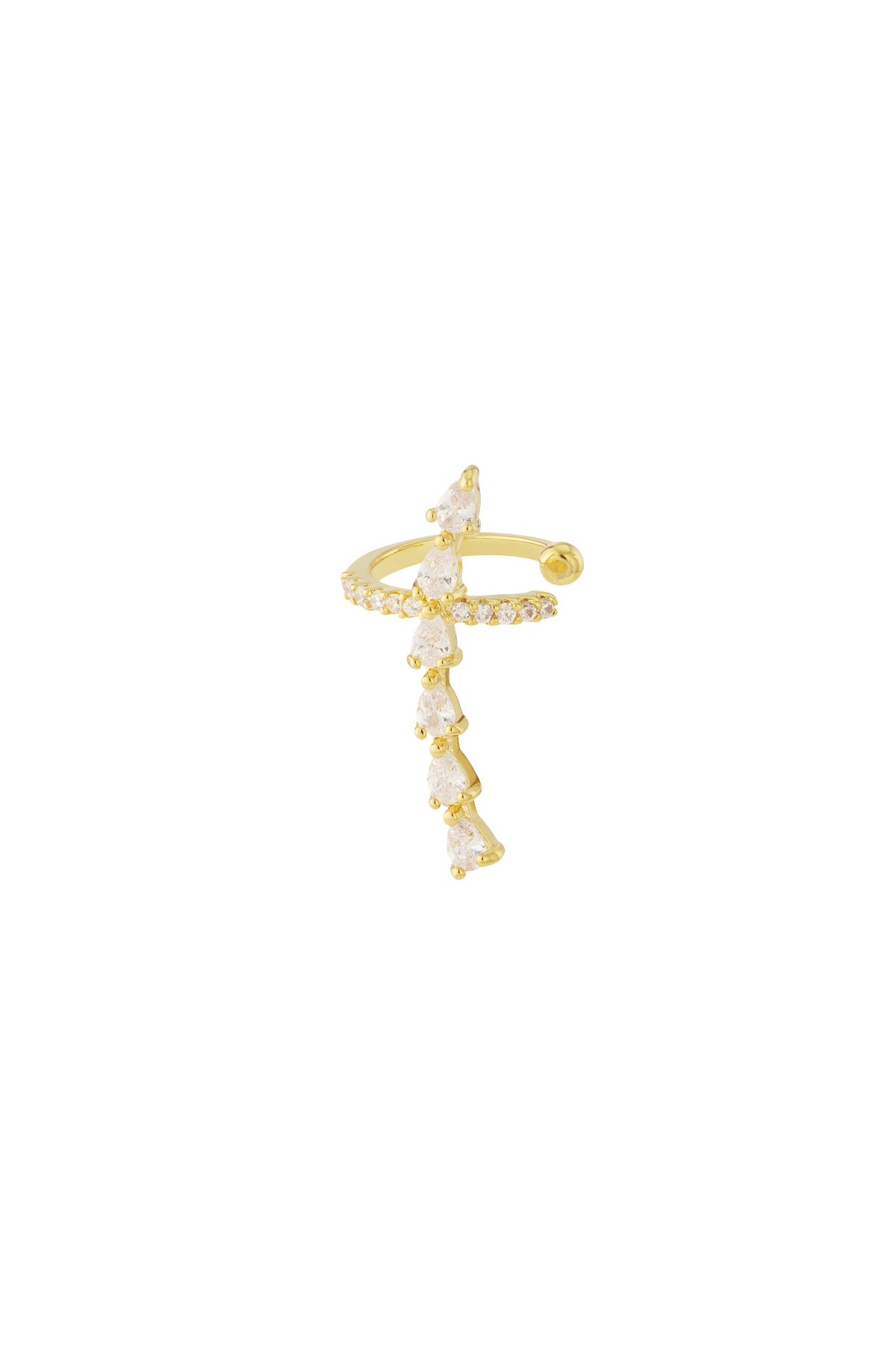 Goud & Zilver Celeste Cross Ear Cuff RVS Goud & Zilver – productfoto | Tudor Gems