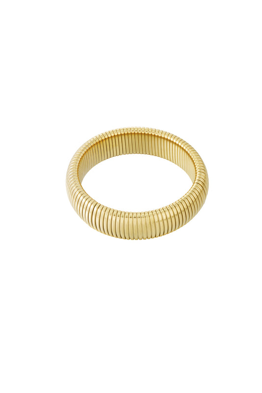 Goud & Zilver Bold & Trendy Stretch Armband RVS – Goud & Zilver – productfoto | Tudor Gems