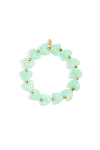 Goud & Roze Sweet Pulse Heart Bracelet – Kralen Hart Armband RVS Goud & Kleuren – foto 21 | Tudor Gems