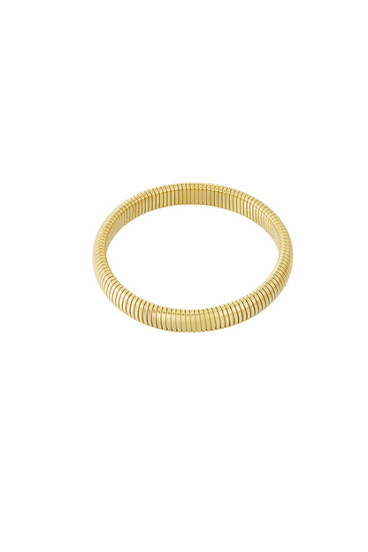 Goud & Zilver Bold & Trendy Stretch Armband RVS – Goud & Zilver – lifestyle shot | Tudor Gems