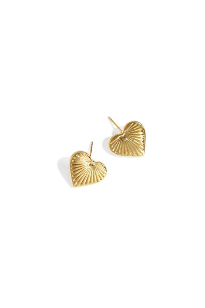 Goud & Zilver Luna Heart Oorbellen RVS – Goud & Zilver – productfoto | Tudor Gems