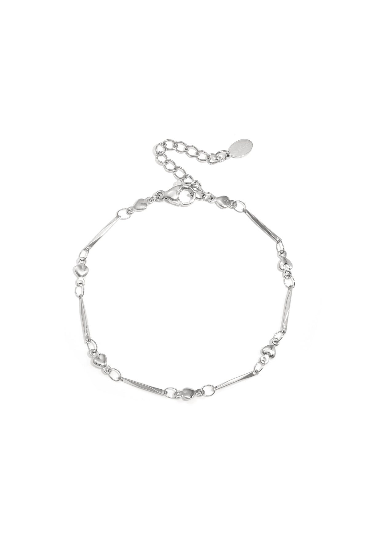 Goud & Zilver Serena Minimal Chain Armband RVS Goud & Zilver – gedragen op model | Tudor Gems