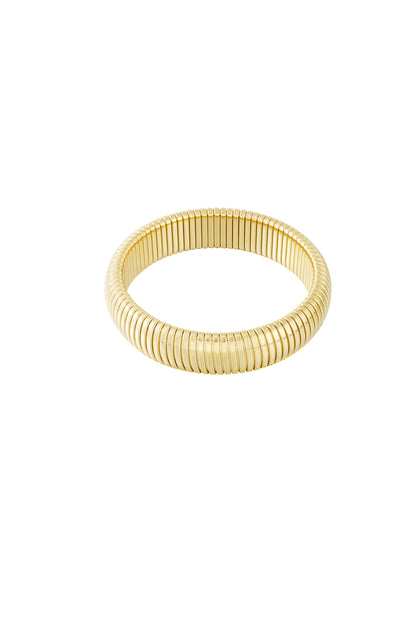 Goud & Zilver Bold & Trendy Stretch Armband RVS – Goud & Zilver – foto 6 | Tudor Gems