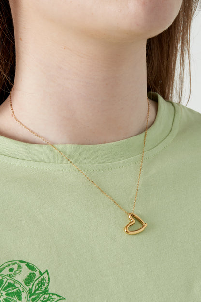 Goud & Zilver Mini Heart Ketting RVS – Goud & Zilver – detail close-up | Tudor Gems