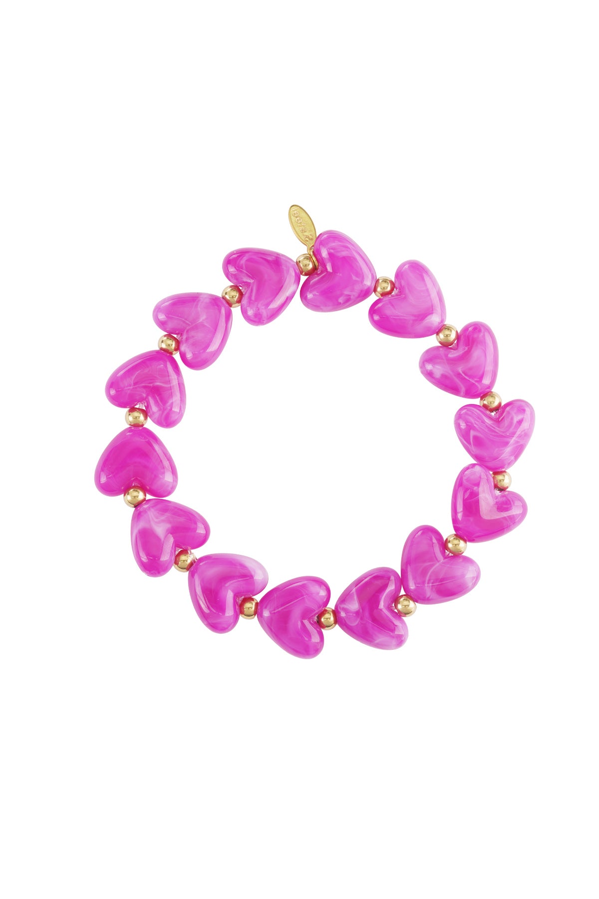 Goud & Roze Sweet Pulse Heart Bracelet – Kralen Hart Armband RVS Goud & Kleuren – foto 7 | Tudor Gems