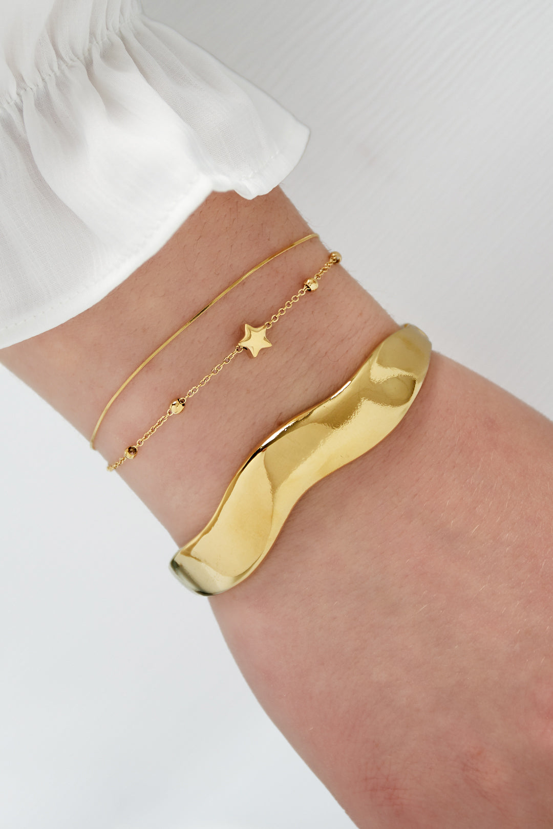 Goud Starry Night Armband RVS Goud – detail close-up | Tudor Gems