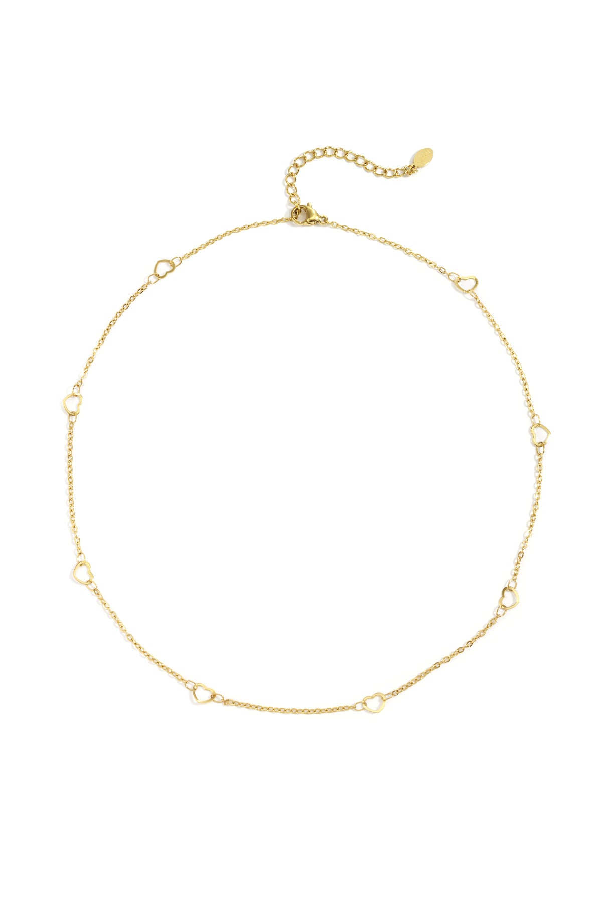 Goud Veloura™ Hart Layer Ketting RVS Goud – productfoto | Tudor Gems