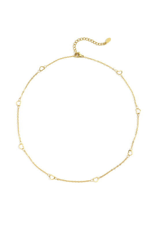 Goud Veloura™ Hart Layer Ketting RVS Goud – productfoto | Tudor Gems