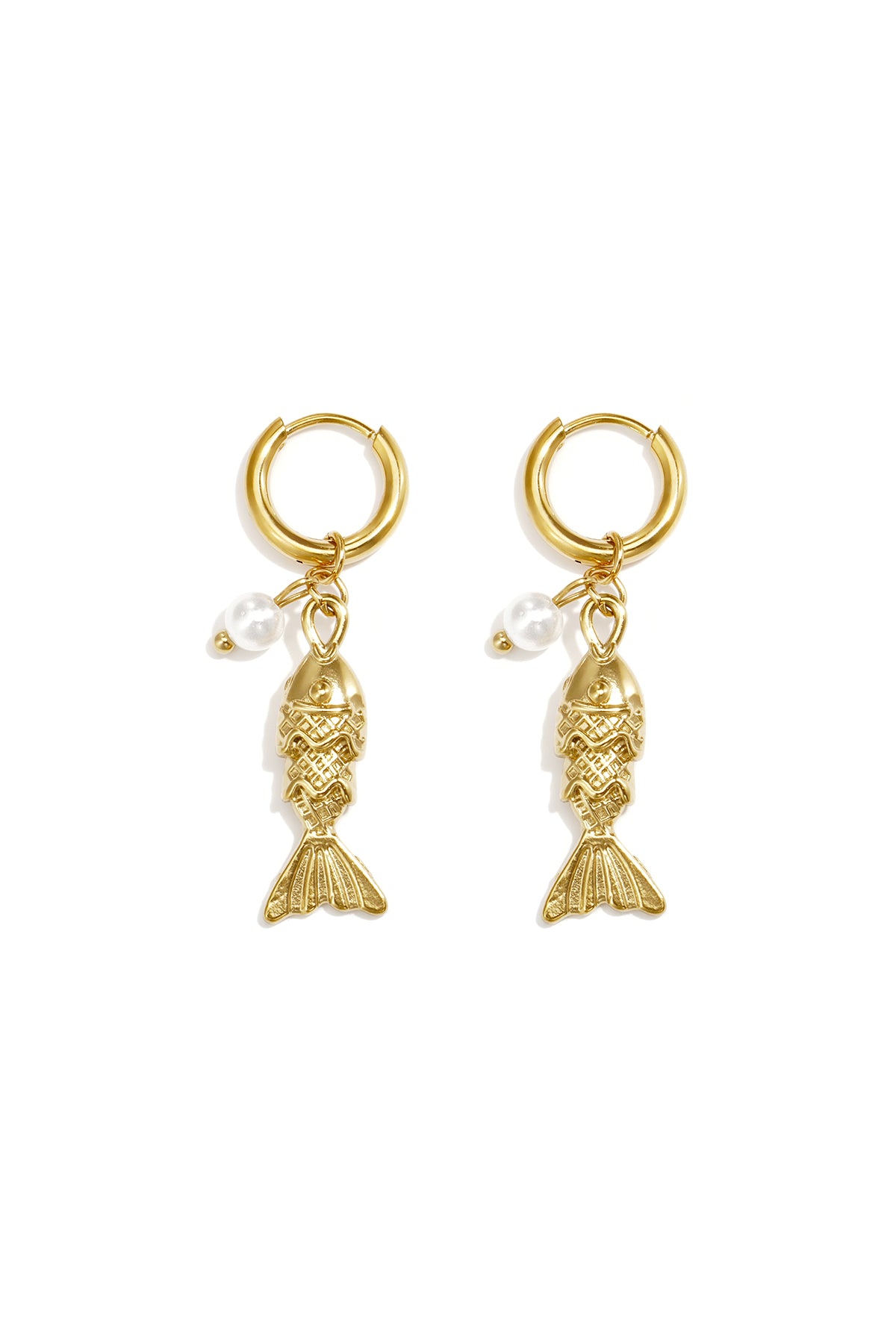 Nerea Vis Oorbellen RVS Goud & Zilver – productfoto | Tudor Gems