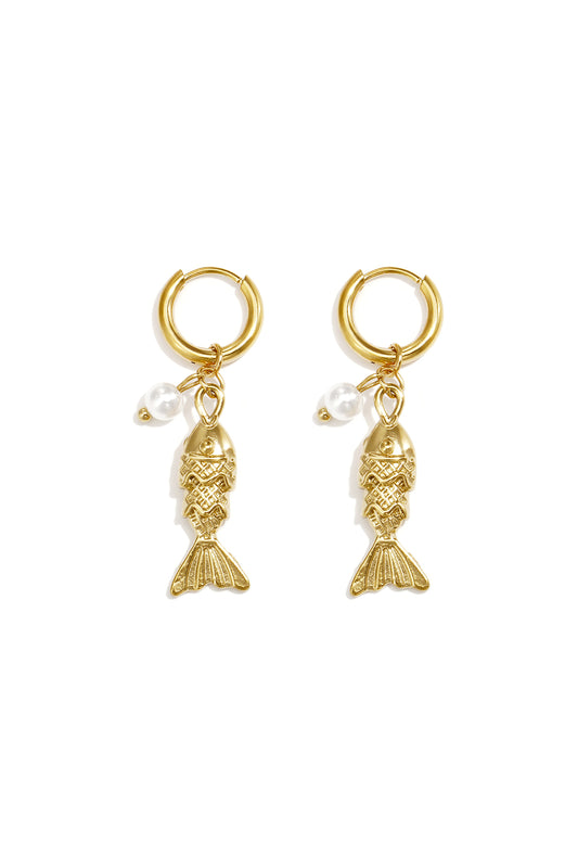 Nerea Vis Oorbellen RVS Goud & Zilver – productfoto | Tudor Gems