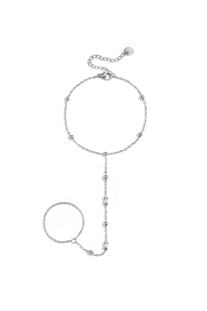 Neva Baguette Handchain van roestvrij staal in goud en zilver | Tudor Gems