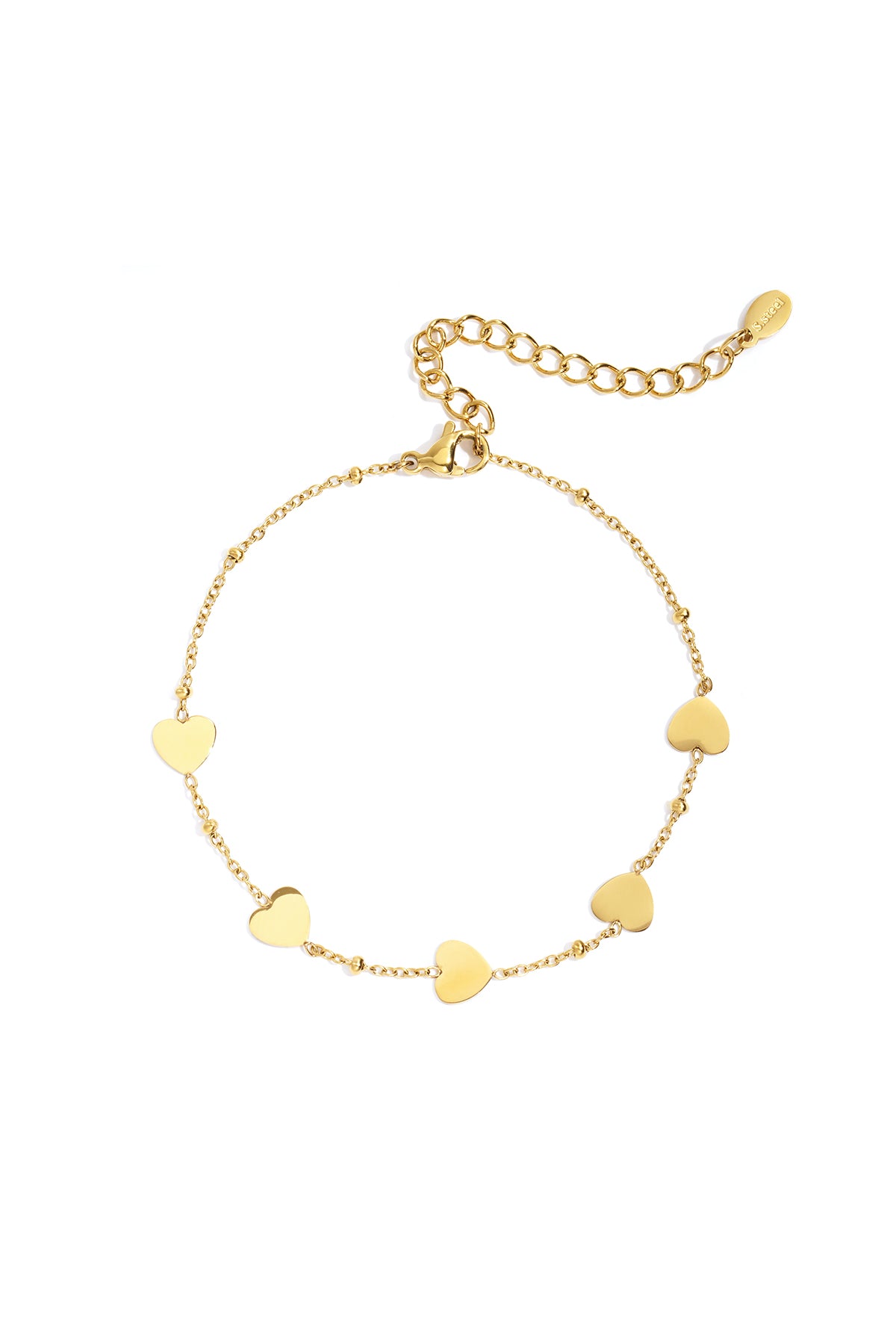 Goud Milano Mini Hearts Armband RVS Goud – productfoto | Tudor Gems