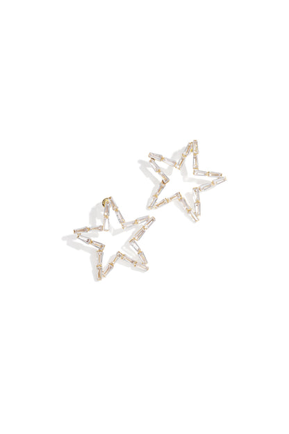 Goud & Zilver Celestia Crystal Star Oorbellen RVS Goud & Zilver – productfoto | Tudor Gems