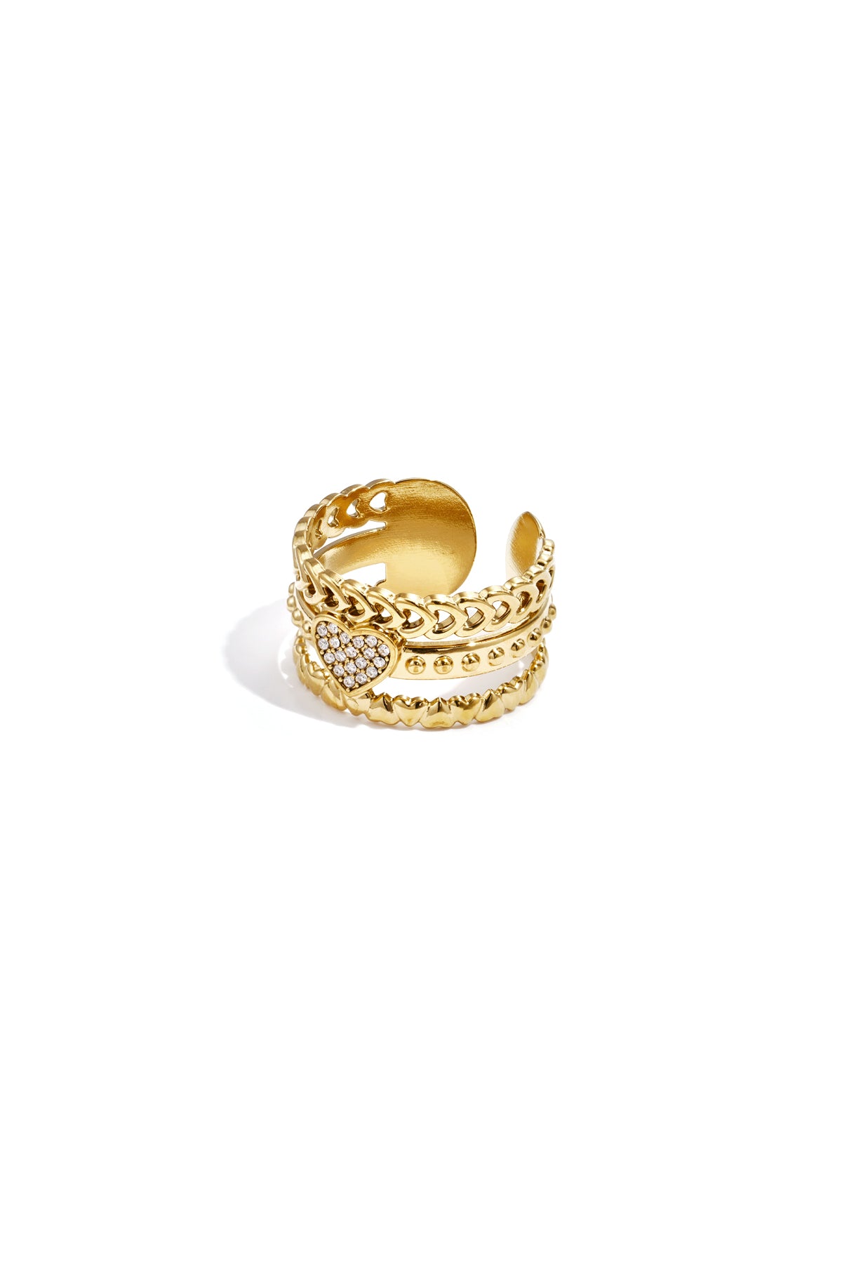 Roséa RVS Statement Ring Goud & Zilver Goud — RVS Waterproof Nikkelvrij | Tudor Gems