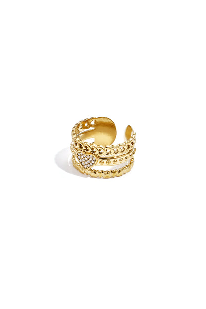 Roséa RVS Statement Ring Goud & Zilver Goud — RVS Waterproof Nikkelvrij | Tudor Gems