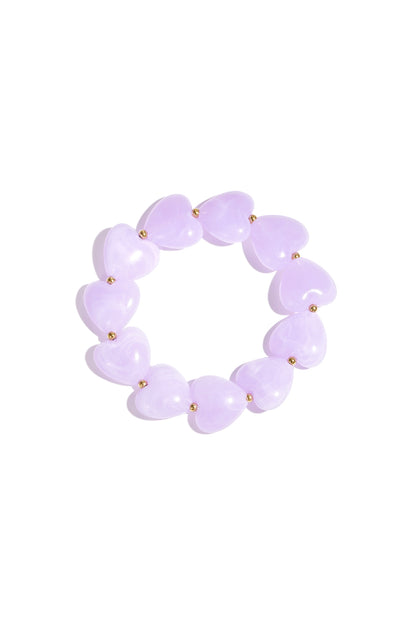 Roze & Paars Amora Heart Beads Armband – Statement Hartjes RVS – foto 6 | Tudor Gems