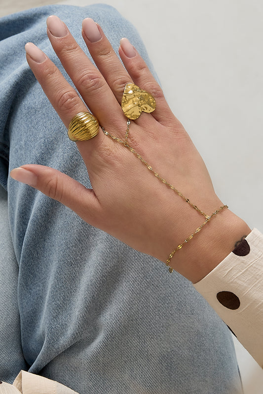Vita Chunky Handchain van roestvrij staal in goud en zilver | Tudor Gems