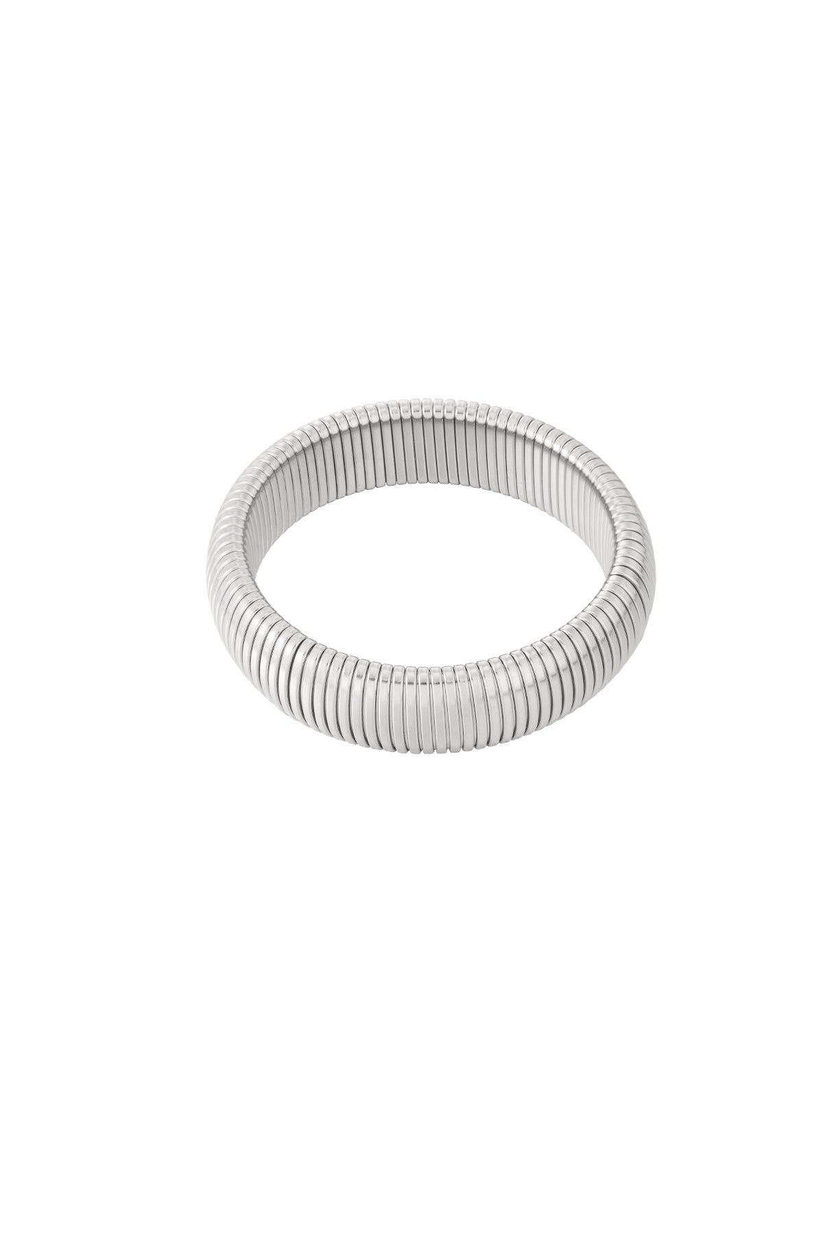 Goud & Zilver Bold & Trendy Stretch Armband RVS – Goud & Zilver – gedragen op model | Tudor Gems