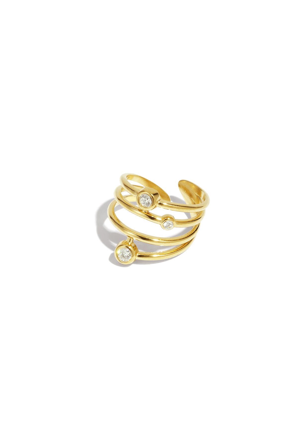 Linéa RVS Statement Ring Goud & Zilver Goud — RVS Waterproof Nikkelvrij | Tudor Gems