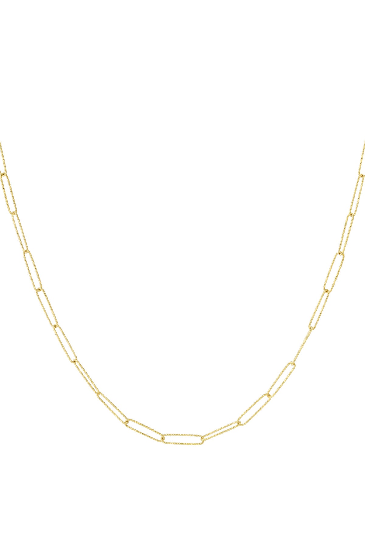 Goud & Zilver Solara Paperclip Ketting RVS Goud & Zilver – productfoto | Tudor Gems