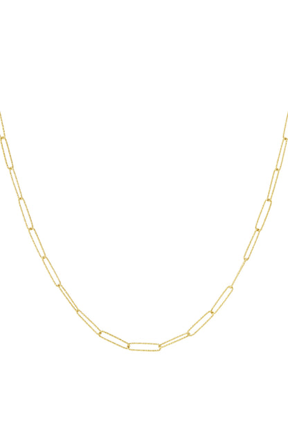 Goud & Zilver Solara Paperclip Ketting RVS Goud & Zilver – productfoto | Tudor Gems