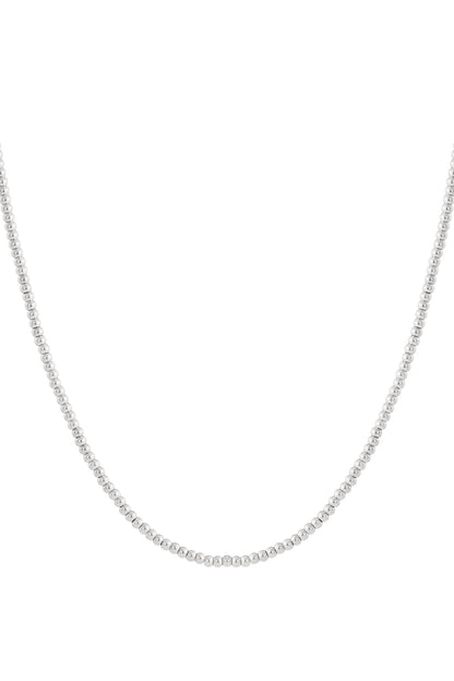 Zilver Zilveren 5mm Bolletjesketting RVS Dames – Tijdloze Minimalistische Ketting – gedragen op model | Tudor Gems